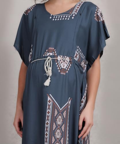 Image of Fabme Women's Printed Kaftan Nursing and Maternity Nighty