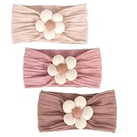 3 Stück Blumen-Stirnband, Nylon-Stirnbänder, Weiche Haarbänder, Baby-Zubehör für Neugeborene, Kleinkinder