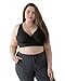 Kindred Bravely French Terry Racerback Busty Nursing Sleep Bra for E, F, G, H, I Cup | Maternity Bra for Breastfeeding (Black, Large-Busty)