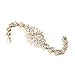 Mariell 14K Gold Plated Cubic Zirconia Bridal Wedding Tennis Bracelet with Marquis-Cut CZ Cluster