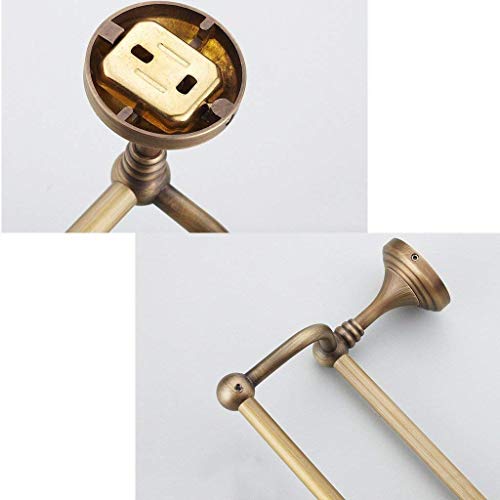 Double porte-serviettes en laiton antique brossé de qualité supérieure - 5
