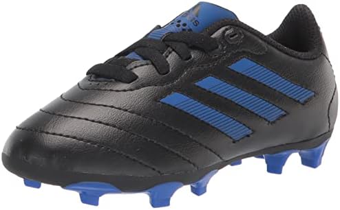 adidas Goletto VII Firm Ground Cleats Soccer Shoe, Core Black/Royal Blue/Core Black, 4 US Unisex Big Kid