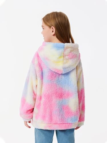 Image of Makkrom Boys Girls Sherpa Fleece Hoodies Pullover Sweatshirts with Pockets | Fuzzy Soft, Cozy Warm, Kids Hoodie Outfits, Kangaroo Pocket, Solid, Tie-Dye, Casual, Loose, Toddler, little Kid, Big Kid