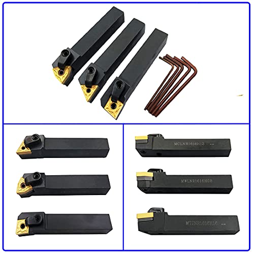 Aszlbym 0231 5/8 Inch 36Pcs Indexable Carbide Lathe Turning Tool Insert Holder Bit Set Mtjnr1616H16 + Mwlnr1616H08 + Mclnr1616H12 thumb #2