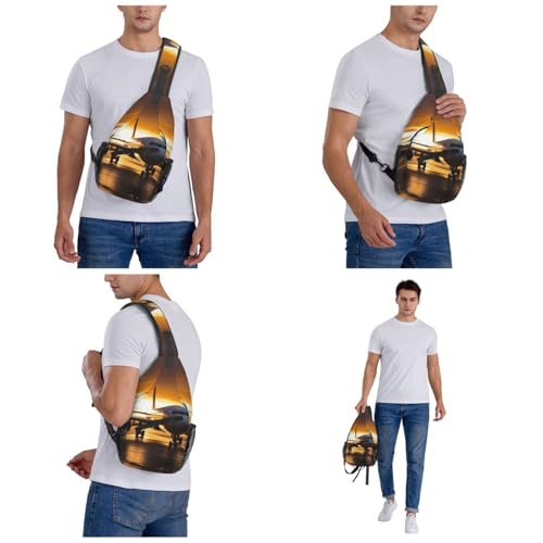 Bolso cruzado casual negro para viaje y senderismo miniatura 7