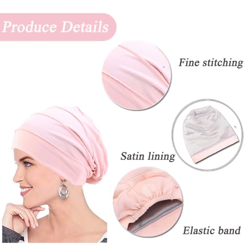 AIDIER Chemo Turban Mütze füR Frauen Damen Sommer Chemo Kopfbedeckung Baumwolle Chemo Krebs Cap Slouchy Kopfwickel Schlafmütze Weicher Turban füR Krebs Kopfbedeckung Turban füR Frauen Haarausfall