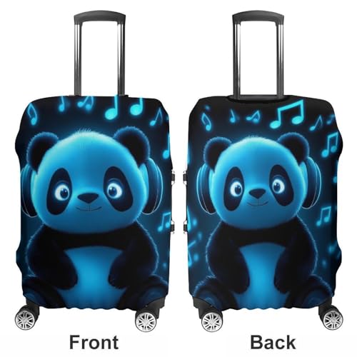 Luggage Covers Protector Suitcase Sleeve Carry On Luggage Cover Animal Headphones Music Cute Panda (3) Anti Scratch Travel Suitcase Protector3