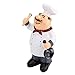 Chef Figurines Vintage Country Resin Figurine Home Restaurant Cafe Tabletop Decor Collectible Gifts(71110-04 Chef Holding Spoon)