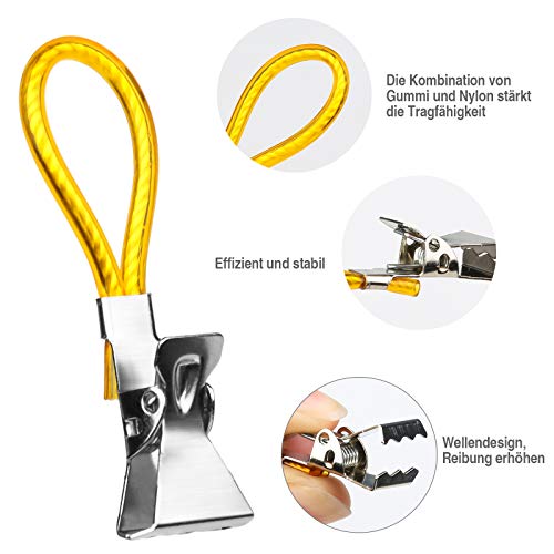 DONQL 15 stuks handdoekklemmen, handdoekhaken, kleurrijke vervangingsogen, haken, keukenhanddoeken, haken, handdoekclips… - Image 4