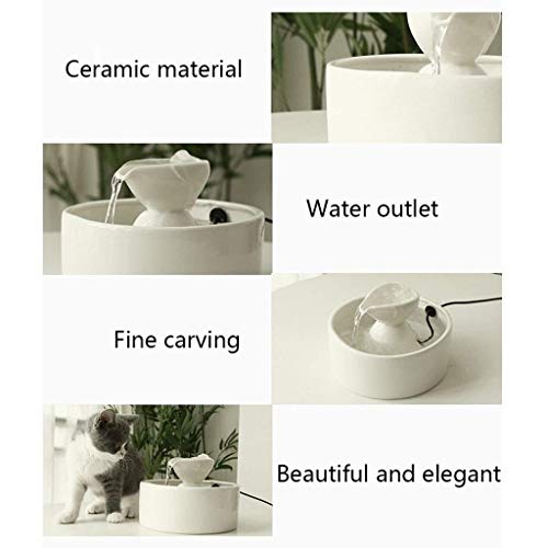 Fuente automática para gatos y perros en cerámica blanca miniatura 2