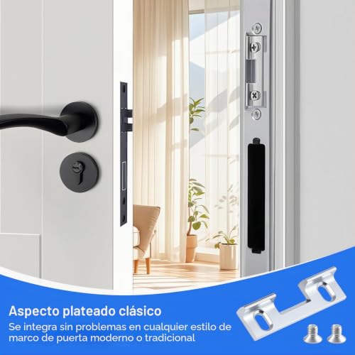 Miniatura 5 de Austauschstück Typ 115 Für Schließbleche, Placa De Cerradura Ajustable De Reemplazo, 46 X 14.4 X 9 Mm, Refuerzo Para Cerradura De Puerta De Entrada, Distancia Entre Tornillos 32 Mm