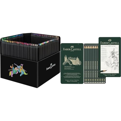Crayons de couleur Black Edition Faber-Castell 100 pièces et set de 12 crayons graphite 9000