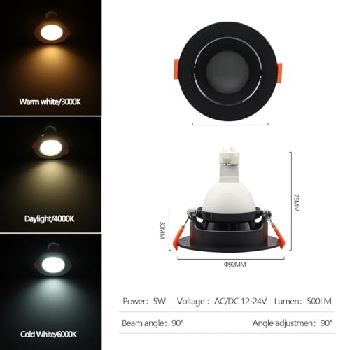Foco LED de techo empotrado de 7W y bajo consumo para una iluminación estable de 24V 2