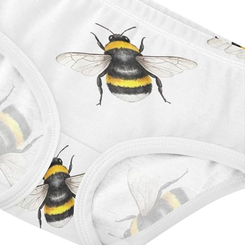 Toddler Girls Underwear 2t Cotton Little Girl Panties Cartoon Kids Briefs Undies Vivid Bees Yellow Black White4