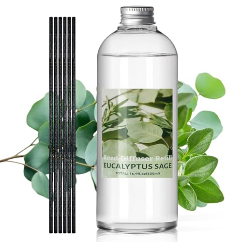 Image of SCENTORINI Reed Diffuser Oil Refill, Eucalyptus Sage Diffuser Oil 16.9 Oz