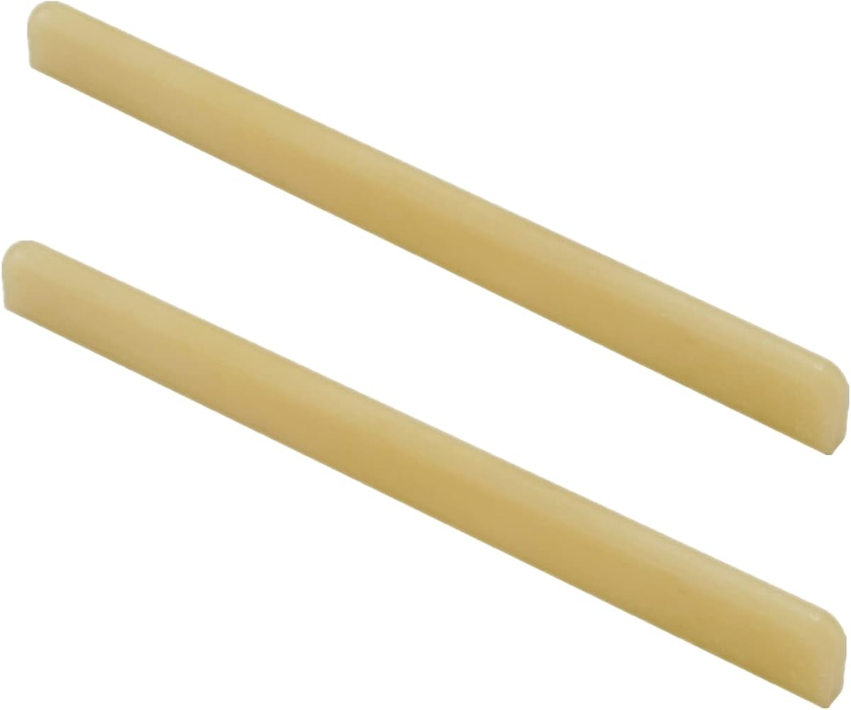6 String Classical Guitar Unbleached Bone Saddle, Guitar Bridge Saddles, Cut from Whole Bones, 80x3x9mm (6 String Classical Saddle 80mm 2 Pack)