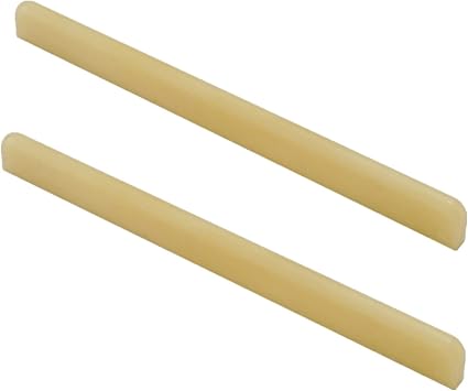 Miwayer 6 String Classical Guitar Unbleached Bone Saddle, Guitar Bridge Saddles, Cut from Whole Bones, 80x3x9mm (6 String Classical Saddle 80mm 2 Pack)