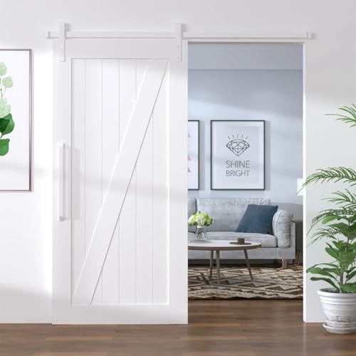 Homgoday Kit herrajes para Puertas correderas de Acero Blanco 183 cm Herraje para Puerta Corredera Kit,Accesorios para Puertas Correderas,para Baño Cocina DormitorioBlancoBlanco Tipo2