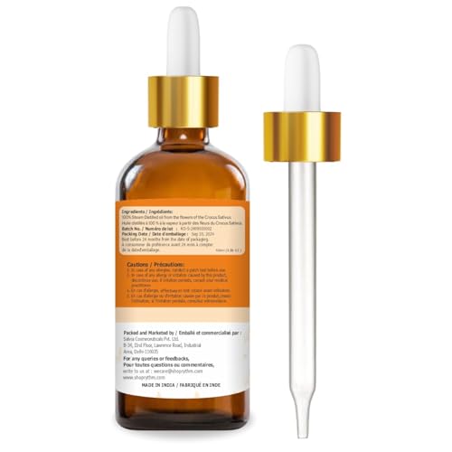 Image of Crysalis Kumkumadi Oil(Crocus Sativus)100% Pure & Natural Undiluted Essential Oil Organic Standard Perfect For Skin Care & Hair Minimizes, Pimples, Spots, Blackheads, Face Wrinkles, Fine Lines -100ML