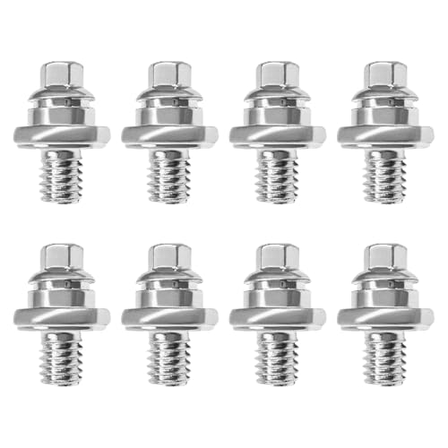 ZNDAW 8PCS Side Battery Terminal Bolts, 3/8" Standard Battery Terminal Side Post Adapter Short Stud, Vehicle Battery Cable Stud Connector Replacement for GM Post, Car Accessories