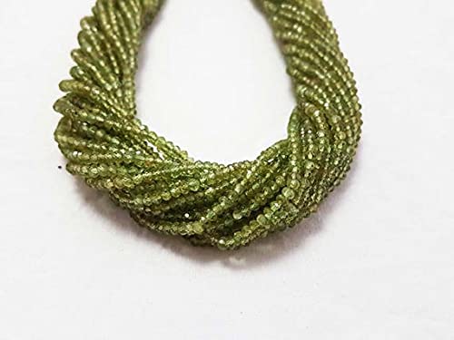 Peridot Beads Faceted Rondelle 3mm pour création de bijoux uniques de 16 pouces