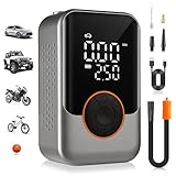 SINGARO Tire Inflator Portable Air Compressor Cordless, 150 PSI Car Tires Air Pump, Mini Bike Pump with LED Light, Digital Display Pumps for Car, Motorcycle, Bicycle, Balls