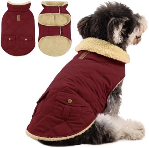 Queenmore Wintermantel Hund Wasserdicht Hundemantel Winter Große Hunde | Warme Fleecemantel Hundejacke Quilten Hundebekleidung für Greyhound Labrador für Kalte Wintertage Zu Hause