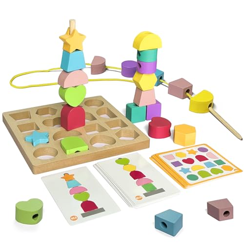 Juguetes Montessori, Juguetes de Madera, Juegos Educativos Niños Juegos Apilables Apilar y Enhebrar de Madera Regalo GeoméTricas Colores Clasificar Bloques, Regalo para Bebés Niños 2 3 4 5 Años Juguetes Montessori, Juguetes de Madera, Juegos Educativos Niños Juegos Apilables Apilar y Enhebrar de Madera Regalo GeoméTricas Colores Clasificar Bloques, Regalo para Bebés Niños 2 3 4 5 Años