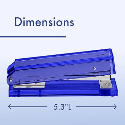 OfficeGoods Acrylic Stapler Aesthetic & Durable Blue Desk Staple for Modern Office Stylish & Compact Office Supplies for Women & Men