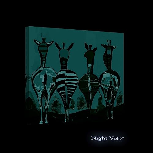 Startonight Canvas Wall Art - Colorful Zebras - Decoration Artwork Ready To Hang For Living Room Big Picture Home Wall Decor Print Modern And Contemporary Painting 32" X 32" #TOP1