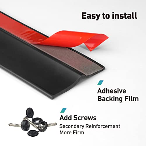 Fcsotsps 36Ft Garage Door Seal Top And Sides-Weatherproofing Garage Door Side Seal Strip,Durable Adhesive Backed Rubber Weather Stripping Garage Door Trim Seal Replacement (Black) #TOP2