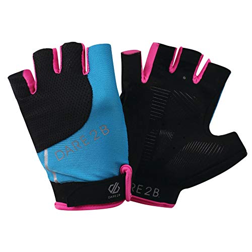 Image of Dare 2b Women Forcible Lightweight Hardwearing Ergonomic Cycling Mitt Glove - Blue Jewel/Cyber Pink, Large