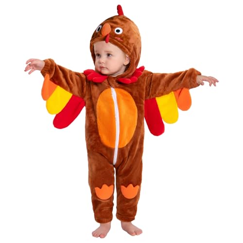 OLAOLA Baby Animal Costume Unisex Toddler Turkey Onesie Halloween Romper