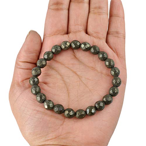 Image of Reiki Crystal Products Natural Crystal Stone 8 mm Faceted Diamond Cut Beads Bracelet for Men & Women | Reiki Charged Gemstone Bracelet | Multiple Stone Variants Available