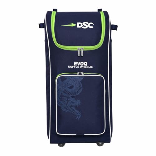 Image of DSC Evoq Duffle Wheelie Cricket Kit Bag with Wheels - Large Capacity Sports Equipment Travel Bag for Players