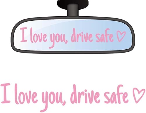 Miniatura 9 de Calcomanía de espejo con texto en inglés "I Love You Drive Safe" para ventana de automóvil, bonita calcomanía para parabrisas de visión trasera,