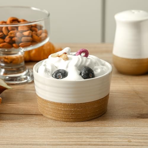 Hasense Ramekins, 6 oz Stoneware Ramekin Oven Safe Set of 6, Mini Ramekins Bowls for Dipping, Brulee, Custard, Farmhouse White Wedding Gift by Hasense - Image 5