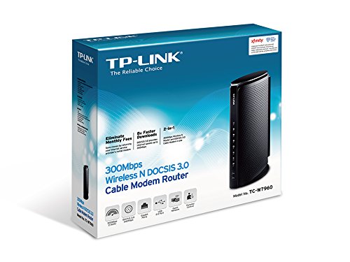 Tp-Link Tc-W7960 Docsis3.0 300Mbps Wireless Wifi Cable Modem Router For Comcast Xfinity, Time Warner Cable, Cox Communications, Charter, Spectrum #TOP4