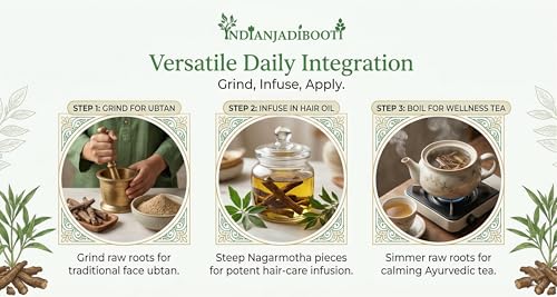 Image of IndianJadiBooti Nagarmotha Roots | Mustak - Cyperus Rotundus - Tunga Gaddalu (3 Packs of 900 Grams)