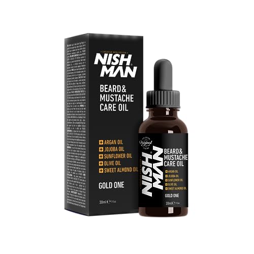 NISHMAN Aceite para barba con argán y aceite de jojoba 30 ml