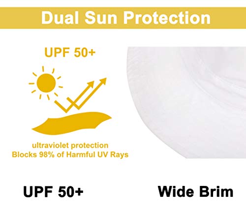 Simplicity Toddler Hats Sun Hat Toddler White Baby Hat Sun Hat For Baby Cute Baby Swim Hat Baby Uv Protection Bucket Sun Hat With Chin Strap, White, 12-24 Months #TOP3