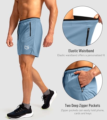 Image of G Gradual Men's Gym Workout Shorts Zipper Pockets 5 inch / 7 inch Quick Dry Breathable Runing Athletic Short for Men