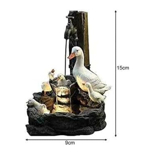 Statua a fontana a cascata a energia solare con luci a LED, decorazione da giardino per interni ed esterni, design unico in resina, perfetta per terrazze e cortili