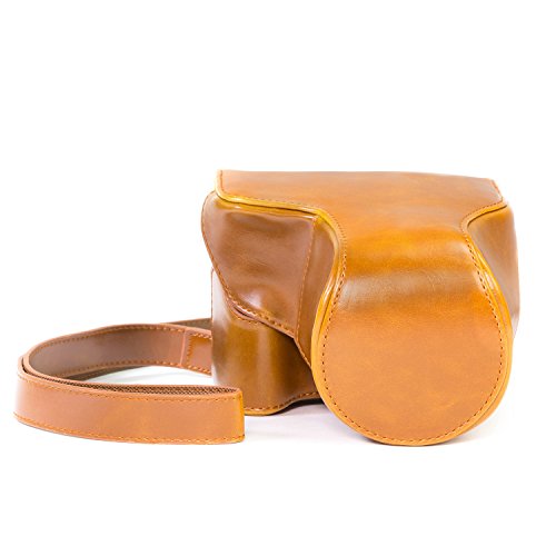 MegaGear Ever Ready Protective Leather Camera Case, Bag for Canon PowerShot G3 X, G3X Digital Camera (Light Brown)