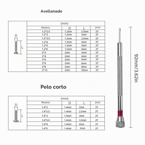 Miniatura 2 de Yixisi 500 Piezas Tiny Micro Kit Surtido De Tornillos Pequeños De Reparación, M1.2 M1.4 M2, Acero Inoxidable, Autorroscantes Con Destornillador, Plateado
