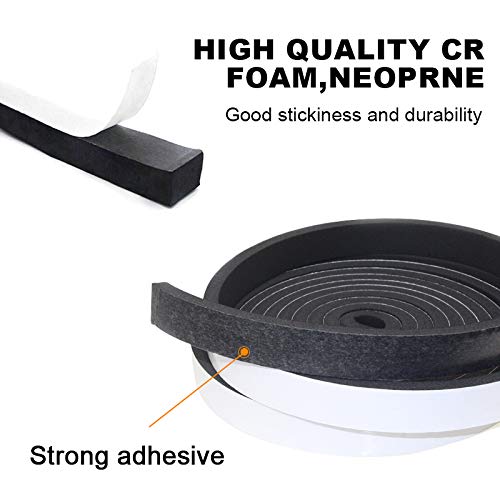 Weather Stripping Door Seal Strip For Doors And Windows, Foam Insulation Tape Self Adhesive,Sound Proof ,Weatherstrip,Pipe Cooling, Air Conditioning Seal Strip (W:1In Xt: 1/8In Xl: 33Ft) #TOP3