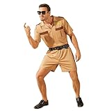 EDAUWAE Mens Police Costume Reno Lt Dangle Costume Reno Shirt Waist Belt Uniform Suit 2XL