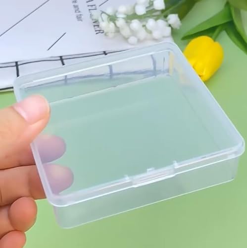 Image of 12 Pcs Square Bead Organizers (3.23 x 3.23 x 0.91 inch), Clear Plastic Beads Storage Containers Box for Jewelry Findings and Art Supplies