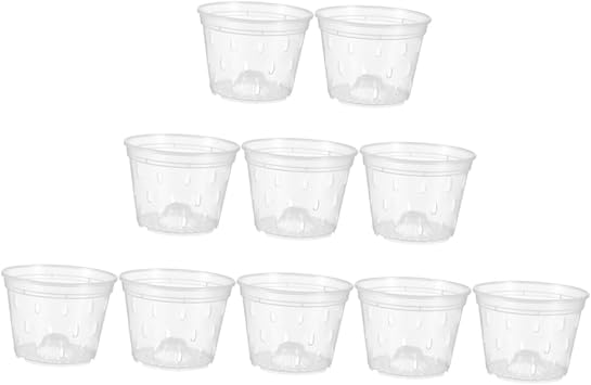 10pcs Orchid Pots Breathable Plastic Nursery for Use Promotes Root Growth for Orchids Material