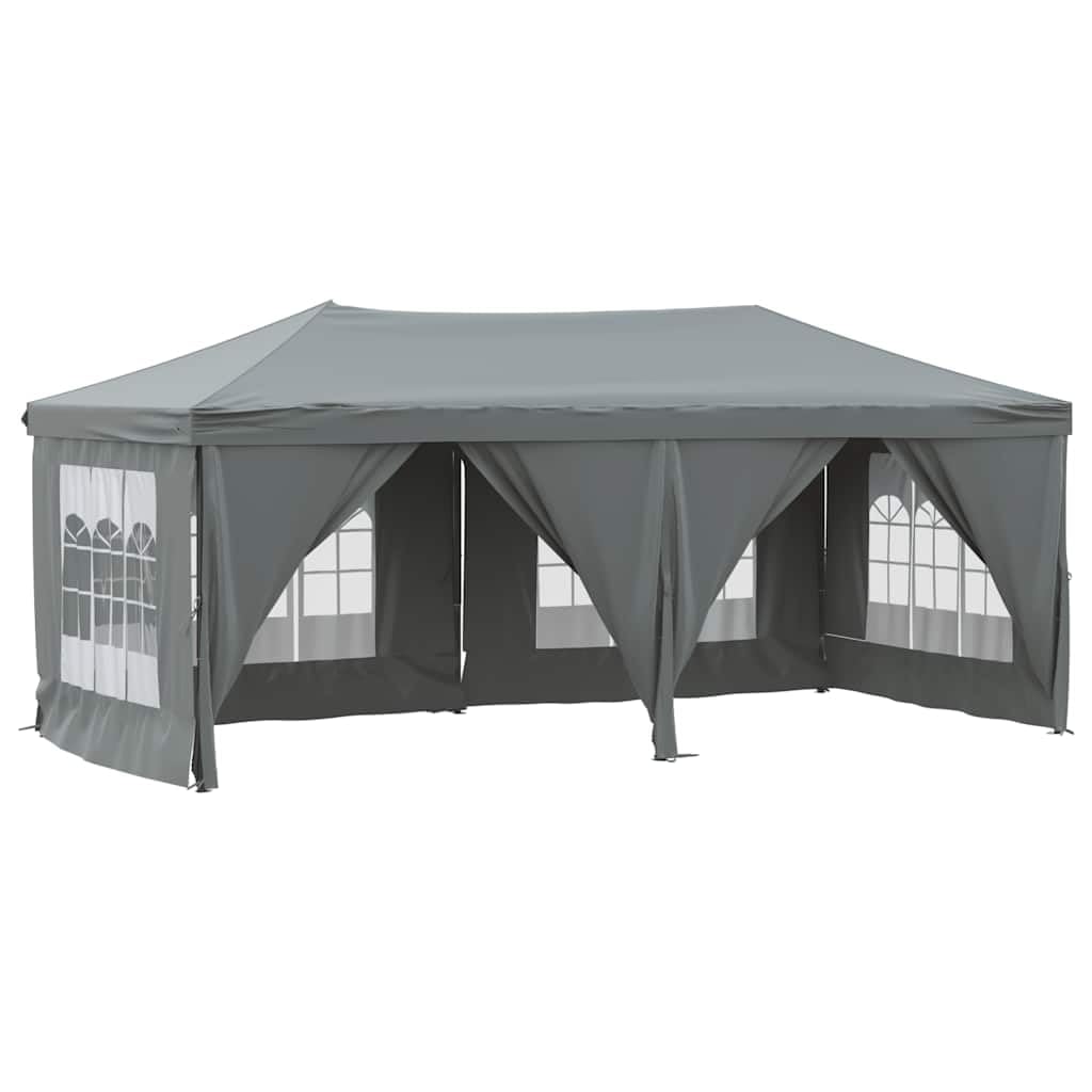 vidaXL Folding Party Tent with Sidewalls Outdoor Garden Camping Gazebo Pavilion Marquee Canopy Shelter Foldable Event Tent Anthracite 3x6 m